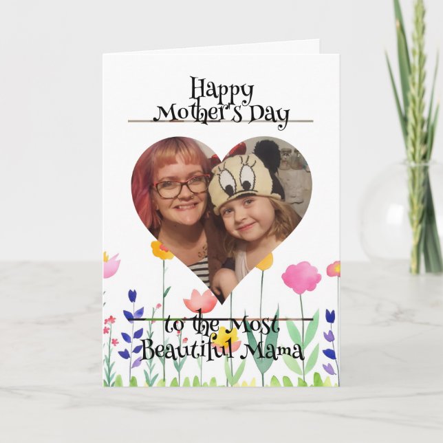 Personalised Heart Photo and Message for Mum Card (Front)