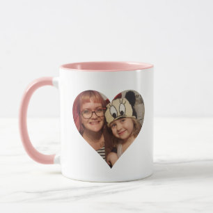 Personalised Heart Photo and Message for Mum Mug