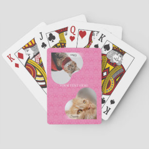 Personalised Heart Photo Paw Print Playing Cards