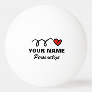 Personalised heart ping pong ball for table tennis