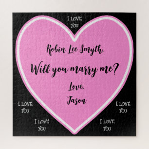 Personalised Heart Proposal Jigsaw Puzzle