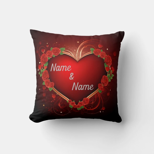 Personalised Heart Romance Cushion (Front)