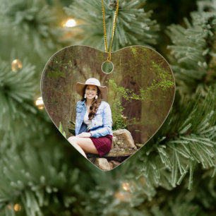 Personalised Heart Shape Girlfriend Photo Ornament