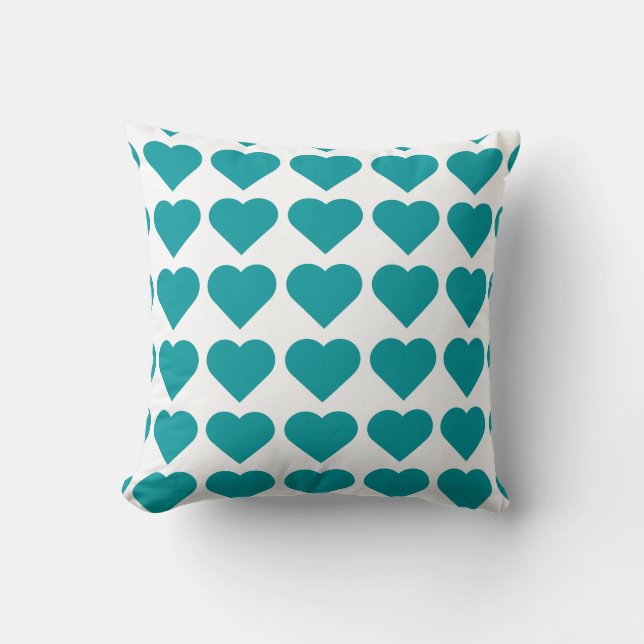 Personalised Heart Shape Pattern Custom Pillow Pou (Front)