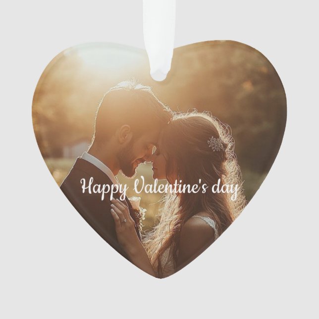 Personalised Heart-Shape Valentin Acrylic Ornament (Front)