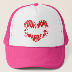 Personalised Heart-Shaped Name Design Trucker Hat