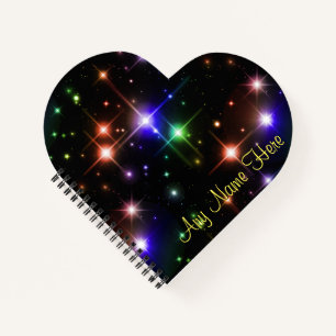 Personalised Heart Shaped Notebook with Stars