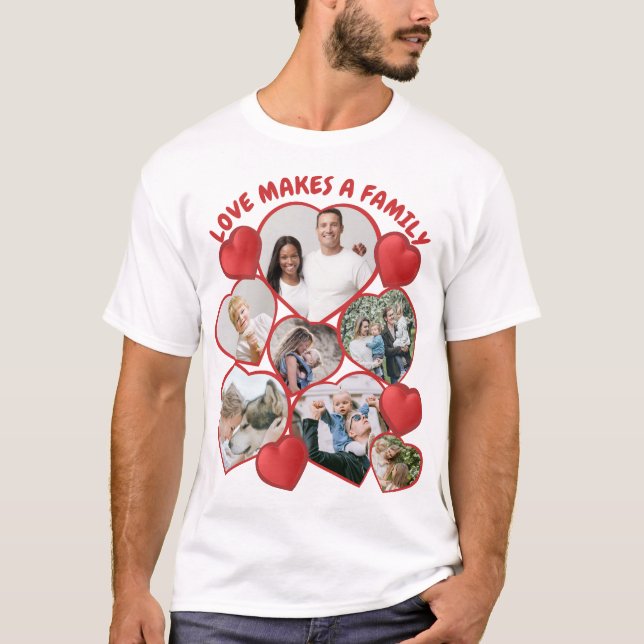 Personalised heart shaped photo collage T-Shirt (Front)