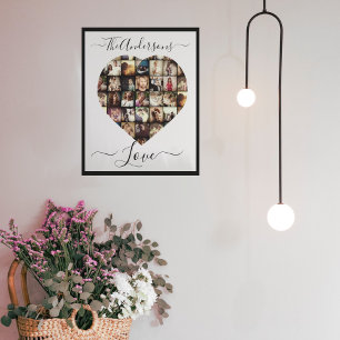 Personalised heart Shaped Photo collage template Canvas Print