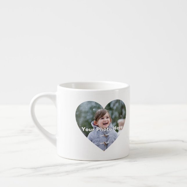 Personalised Heart-Shaped Photo Espresso Mug (Left)