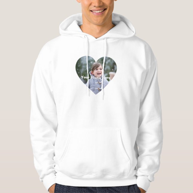 Personalised Heart-Shaped Photo Men's Hoodie (Front)