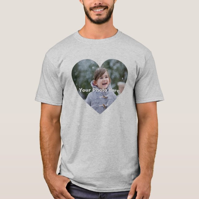 Personalised Heart-Shaped Photo Men's T-Shirt (Front)