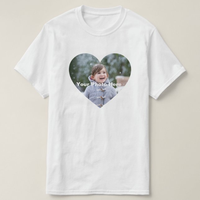 Personalised Heart-Shaped Photo T-Shirt (Design Front)