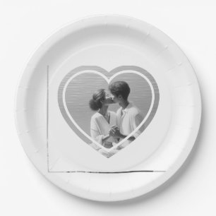 Personalised Heart Shaped  Photo Wedding  Paper Plate