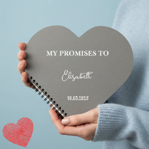 Personalised Heart-Shaped Vow Book My Promises to