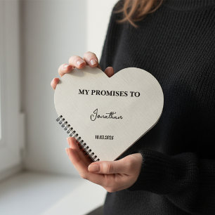 Personalised Heart-Shaped Vow Book My Promises to