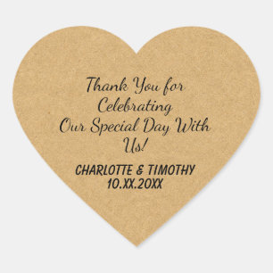 Personalised Heart Shaped Wedding Guest Favour Sticker