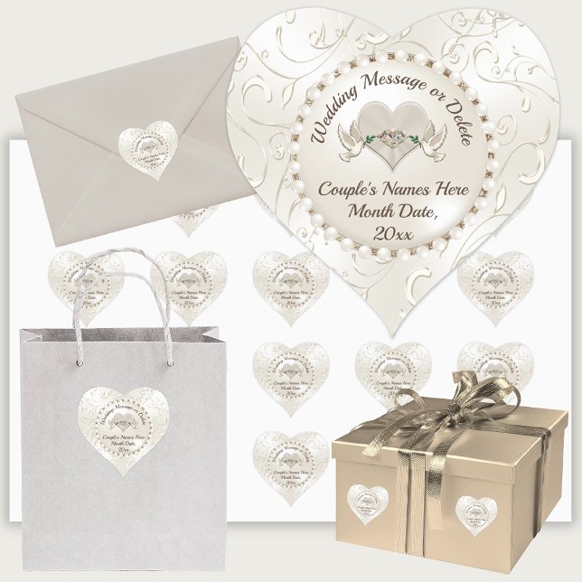 Personalised Heart Shaped, Wedding Stickers (Creator Uploaded)