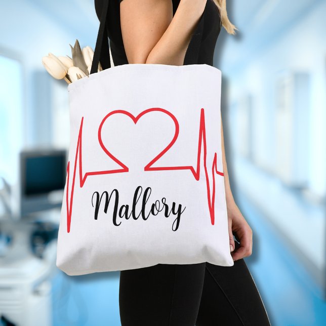 Personalised Heart Simple Medical Name Tote Bag (Creator Uploaded)