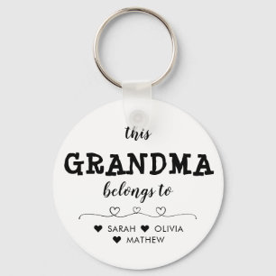 Personalised Heart This Grandma Belongs to Key Ring