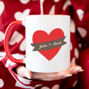 Personalised Heart Valentines Day Mug