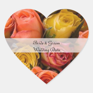 Personalised  Heart  Wedding Stickers  Template