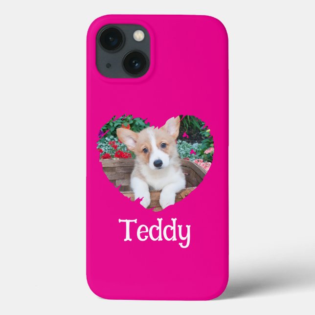 Personalised Heart with Paw Prints & Photo Case-Mate iPhone Case (Back)