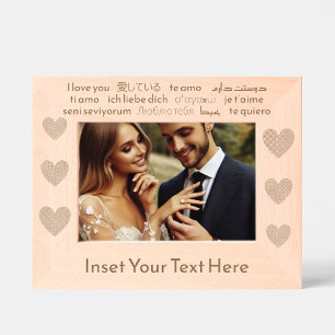 Personalised Hearts and International "I Love You" Etched Frames