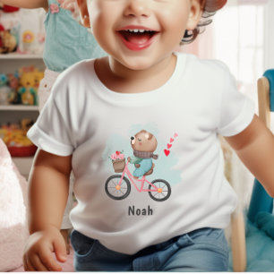 Personalised Hearts Cute Teddy Kids Valentines Day Toddler T-Shirt