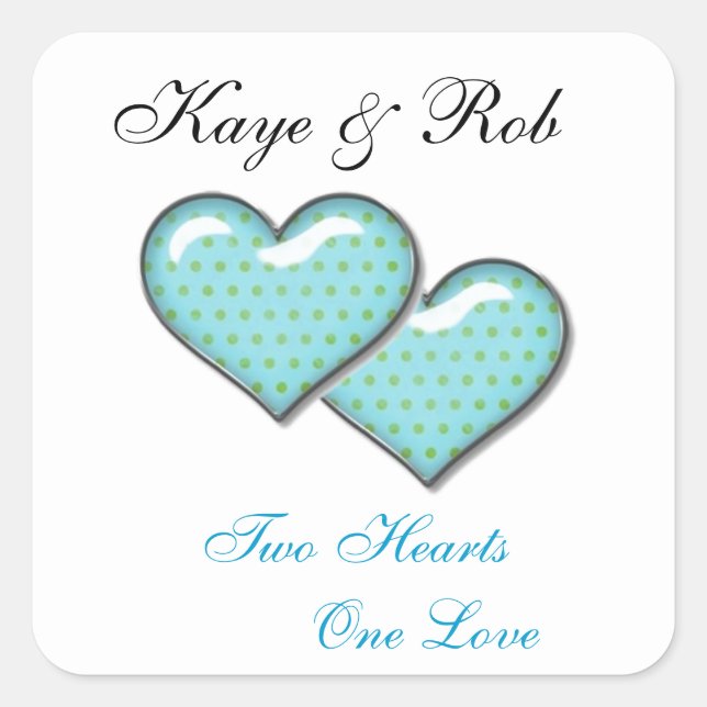 Personalised Hearts Envelope Seals & Stickers (Front)