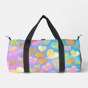 Personalised Hearts in the Sky Small Duffle Bag