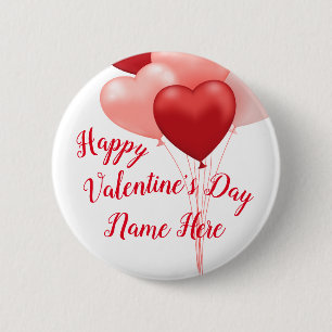 Personalised Hearts Valentine's Day Button
