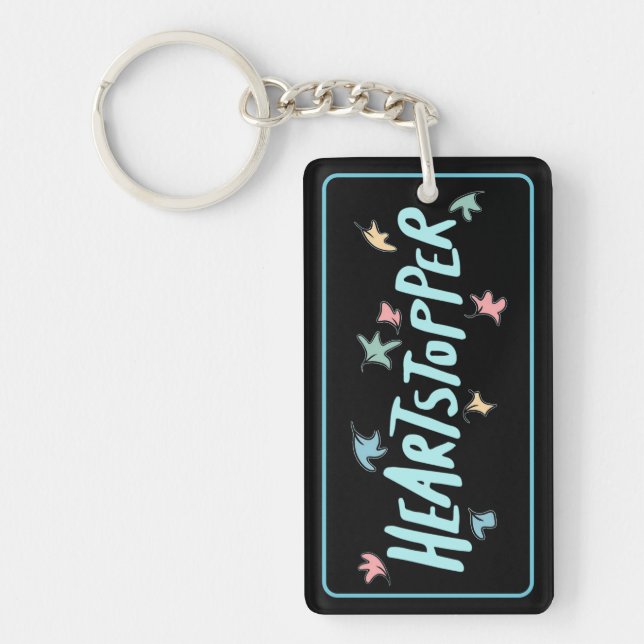 Personalised Heartstopper Black Key Ring (Front)