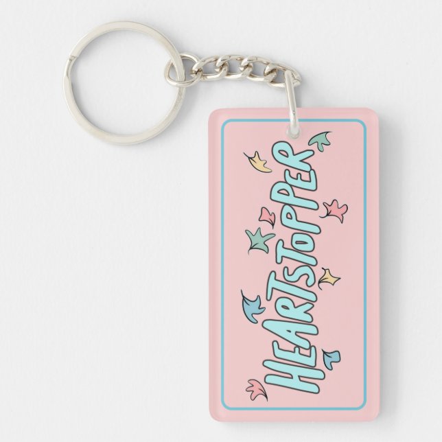 Personalised Heartstopper Pink Key Ring (Front)