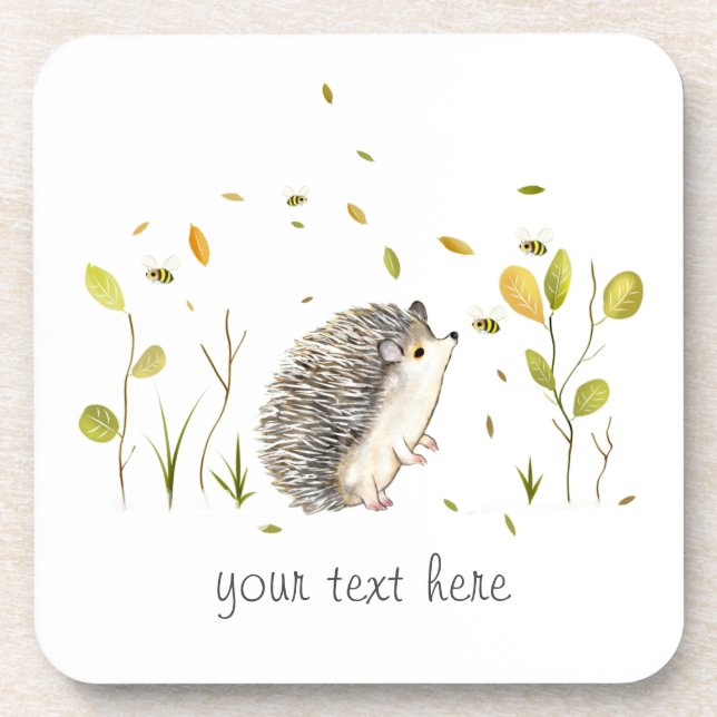 Personalised Hedgehog coasters (Front)