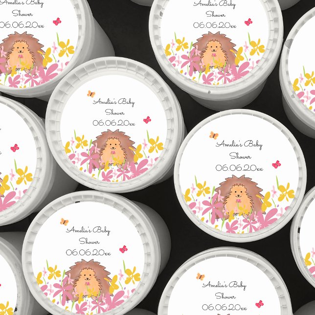 Personalised Hedgehog Favour Classic Round Sticker (Creator Uploaded)