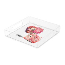 Personalised Hedgehog Jewellery Tray for Girls | C