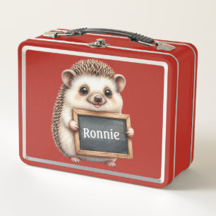 Personalised Hedgehog Metal Lunch Box