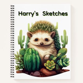 Personalised Hedgehog Notebook