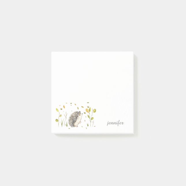 Personalised Hedgehog Post-it® Notes (Front)