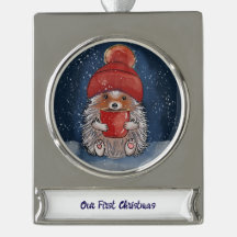 Personalised Hedgehog with Hot Drink