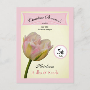 Personalised Heirloom Bulbs & Seeds Tulip Garden Holiday Postcard
