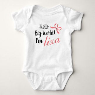 Personalised Hello Big World! I'm BABY NAME  Bodysuit