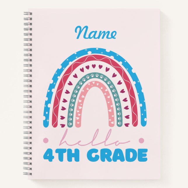 Personalised Hello Fourth Grade Notebook (Front)