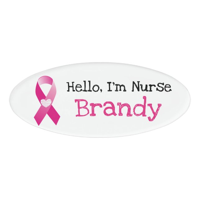 Personalised Hello, Im Nurse Name Tag (Front)