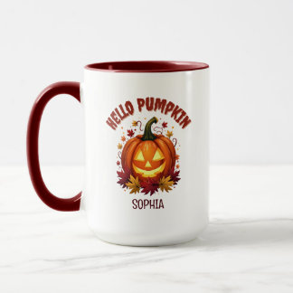 Personalised Hello Pumpkin Halloween Daughter Gift Mug