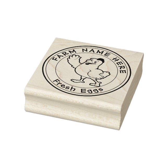 Personalised Hen Lays Eggs Fresh Family Farm Rubber Stamp (Stamp)