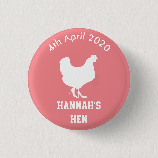 Personalised Hen Night Badge (Front)