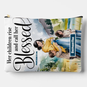 Personalised Her Children Rise Christian Women Accessory Pouch