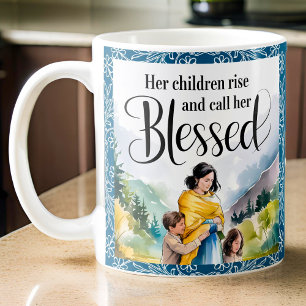 Personalised Her Children Rise Christian Women Coffee Mug